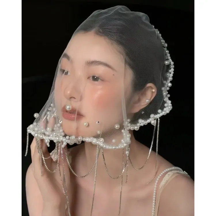 南一｜某书 流量密码 法式 古典 少女 珍珠面纱