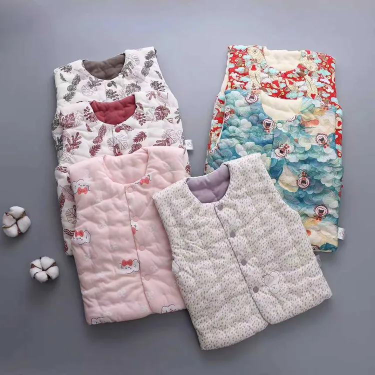 婴幼儿棉花马甲中厚薄款保暖男女宝宝纯棉针织柔和舒适手工冬外穿