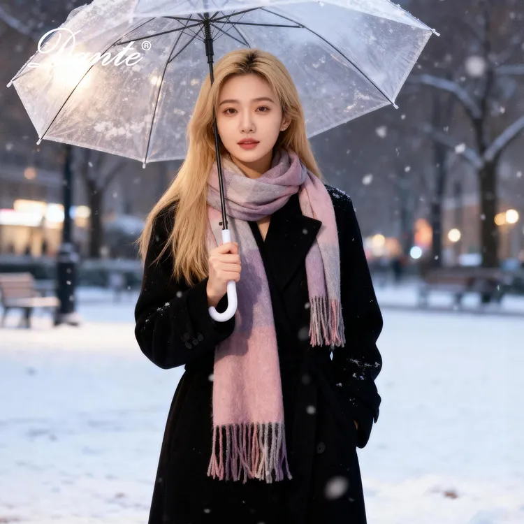 Dante新款围巾女秋冬保暖百搭仿羊绒高级感女款围脖礼盒礼袋装-ks