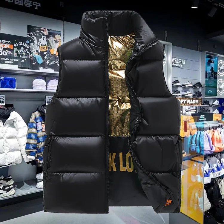 2025秋冬黑金棉马甲男女同款情侣百搭坎肩背心新款马夹外套潮流