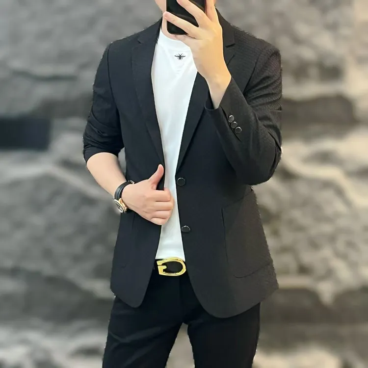 新款高端男士潮流百搭个性休闲简约西服K58811