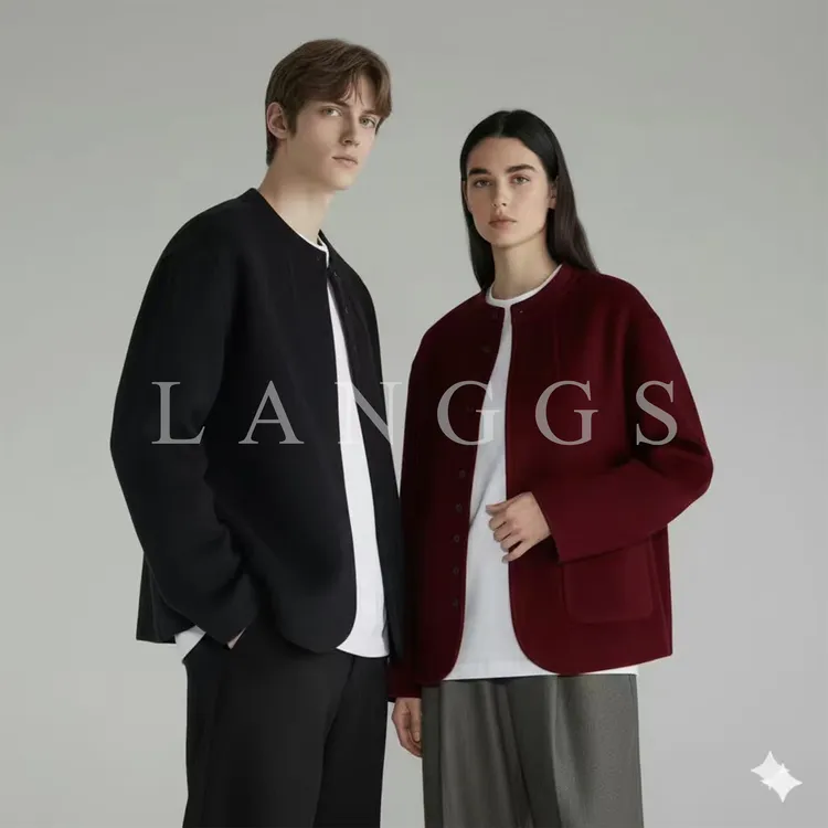LANGGS&浪叔 25冬季高级感双面羊毛毛呢大衣-FW54111