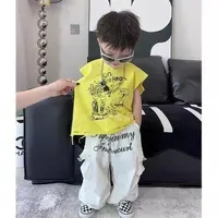 4914男女童潮流洋气流行休闲百搭夏季破边背心