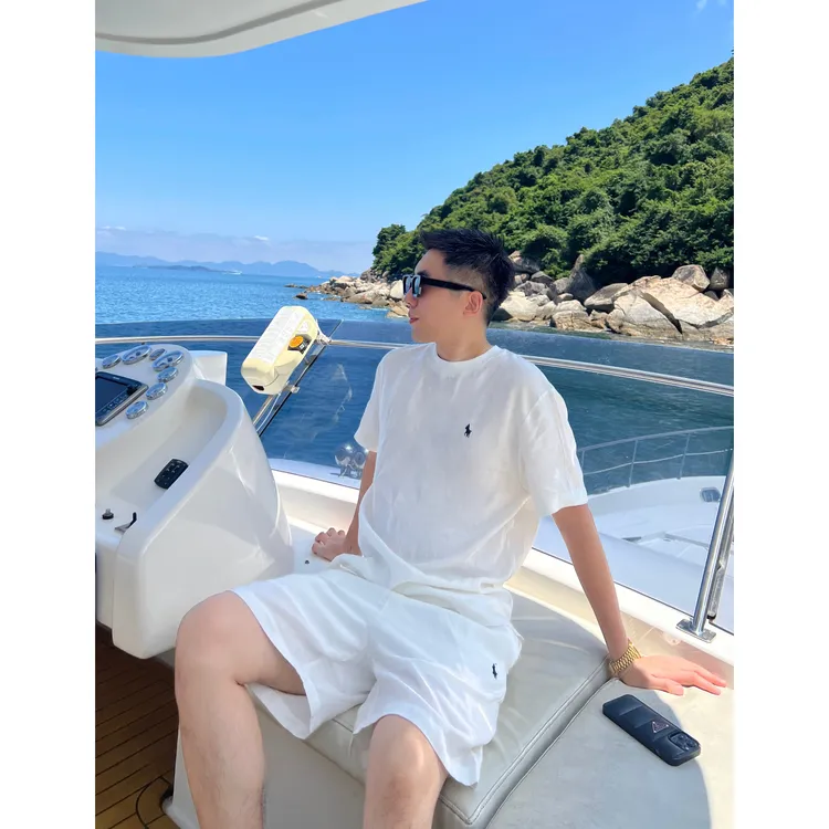 【亚麻套装】夏日老钱马标刺绣极简天丝亚麻贵气短裤套装WXWG376