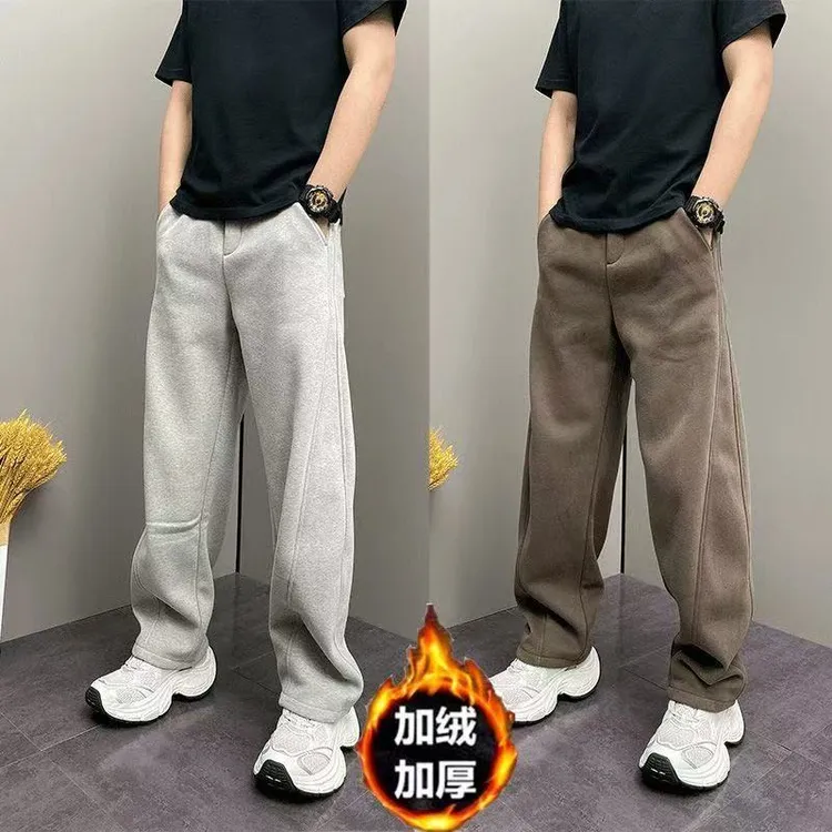 牛仔裤冬季裤子毛衣宽松直筒外套潮流长裤运动裤衣服2025新款男士