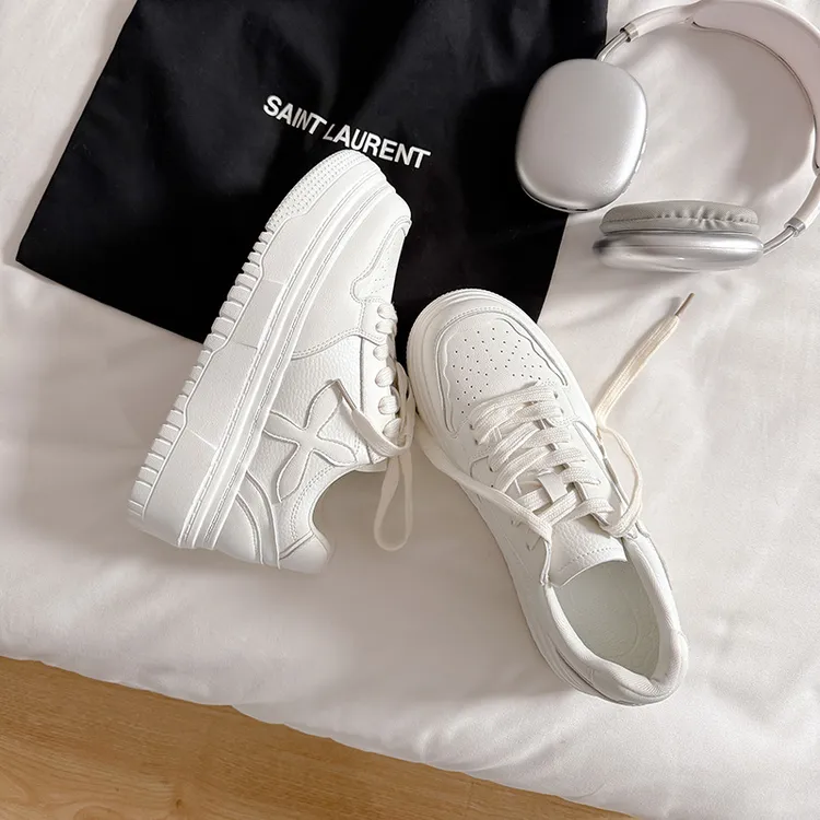 内增高8cm小白鞋女2025秋季新款休闲厚底透气小个子运动鞋女