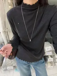 木耳边·小V打底衫T恤·衣长约63左右