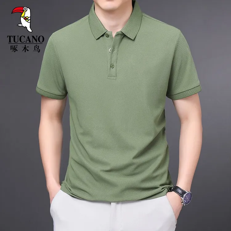 TUCANO/啄木鳥100%纯棉polo衫男夏季商务t恤半袖透气休闲短袖上衣