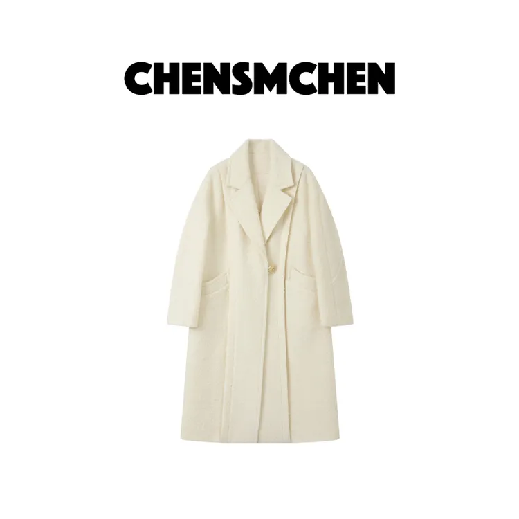 【CHENSMCHENxJCSO】羊毛马海毛混纺毛圈女冬毛呢大衣CdSD10005NL