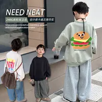 儿童加绒卫衣男童冬装中大童一体绒上衣2025秋冬季新款小男孩衣服