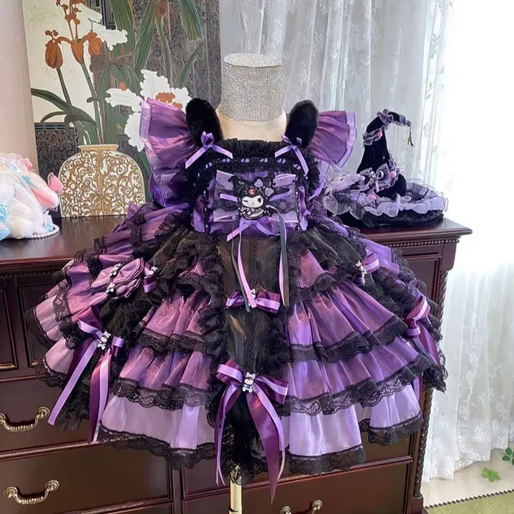 万圣节女童库洛米公主裙儿童洛丽塔连衣裙Lolita生日礼服蓬蓬裙
