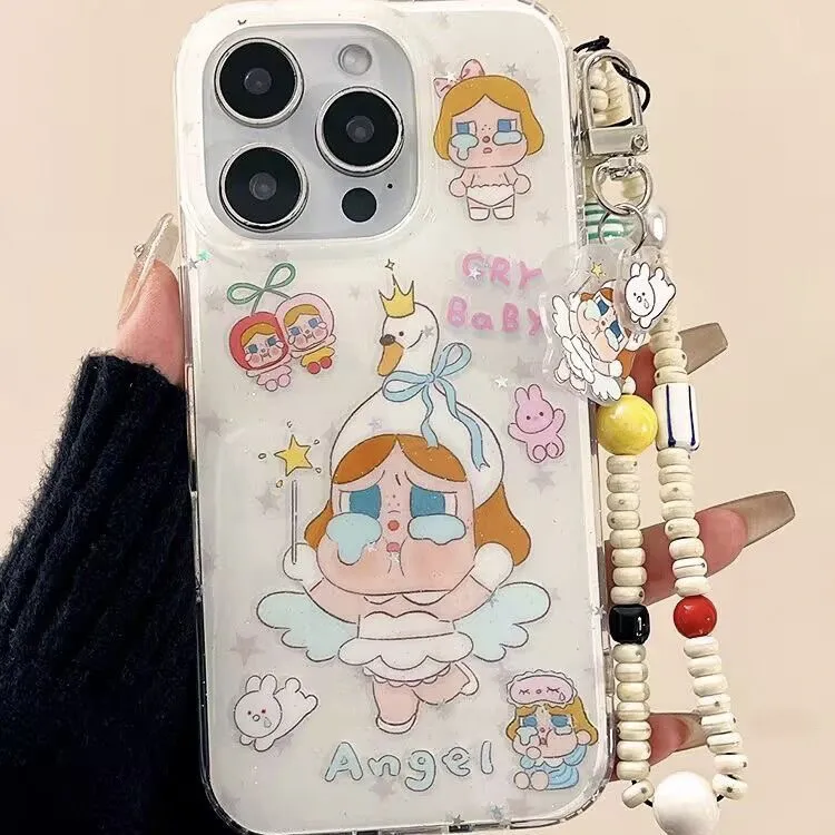 天使哭娃适用苹果iphone小米15promax防摔vivo华为oppo手机壳女