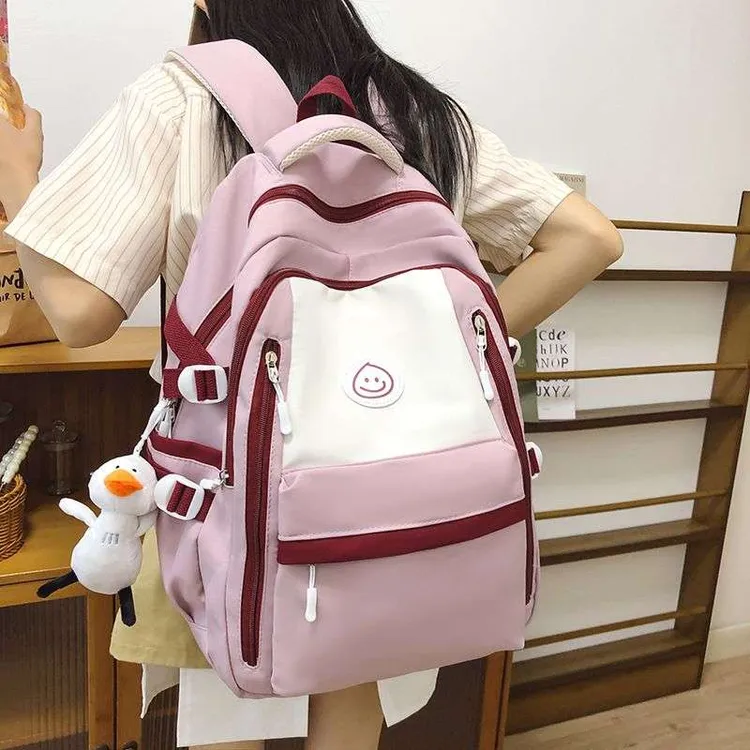 学院风书包3-9年级初高中生男女生日系百搭轻便韩版大学生双肩包