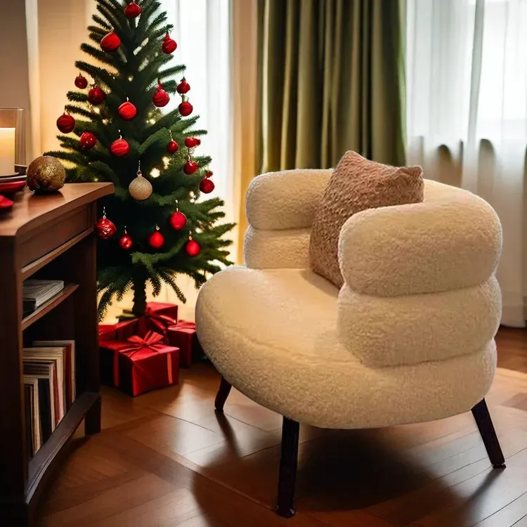 羊羔绒椅子温馨舒适网红BOBO椅梳妆凳化妆椅懒人沙发家用梳妆台椅