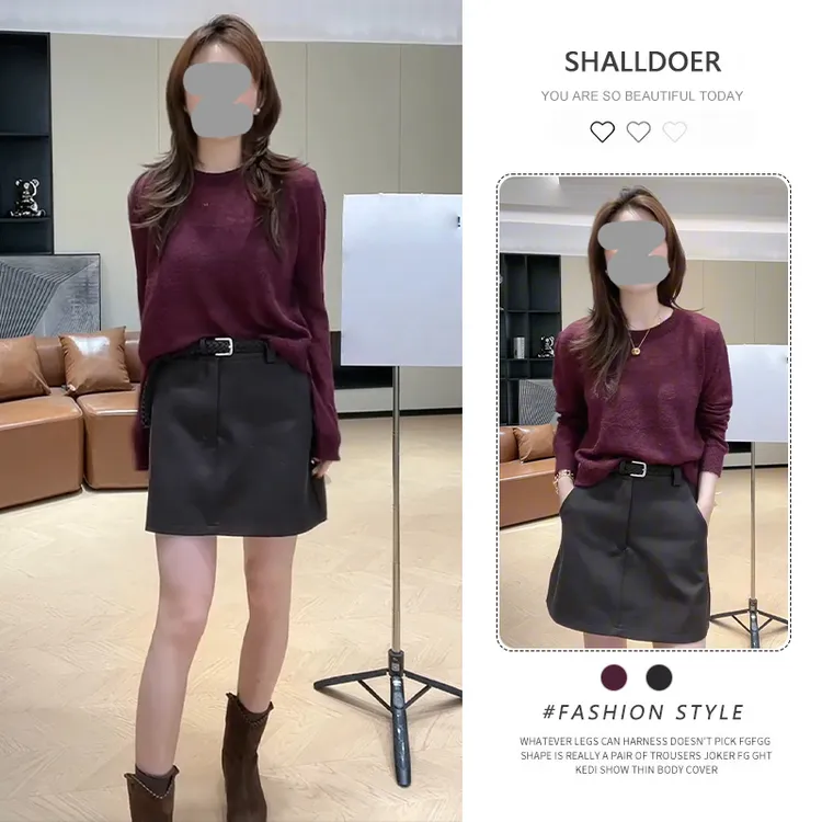 网红休闲时尚套装女2025年春秋新款长袖针织毛衣显瘦半身裙两件套