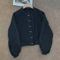 ［家淇定制］新款韩版百搭修身显瘦时尚气质圆领棒球服外套开衫6855