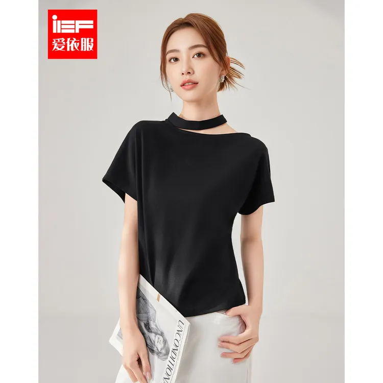 IEF/爱依服2025夏季新款韩版成熟气质小众设计感通勤百搭上蝙蝠衫