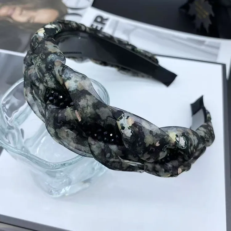 时尚轻奢气质百搭编织韩版宽边发箍复古彩色网纱夏季带齿头箍发饰