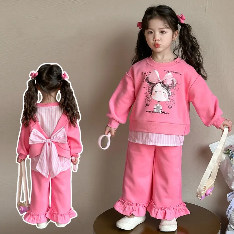 女童休闲套装2025新款儿童春秋装韩版洋气女宝宝春季网红两件套潮
