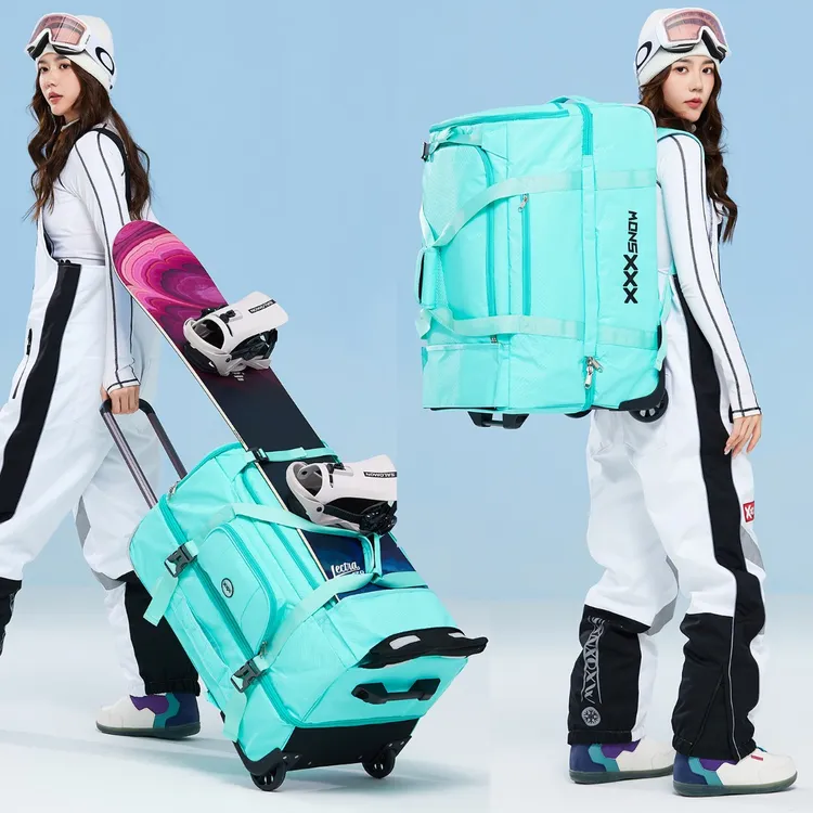 XXXsnow单板滑雪拉杆箱拉杆背包轮包双肩干湿分离雪具装备包90L