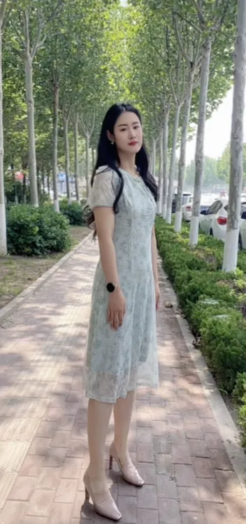 常规A字裙日常碎花常规款旗袍中长款显瘦夏