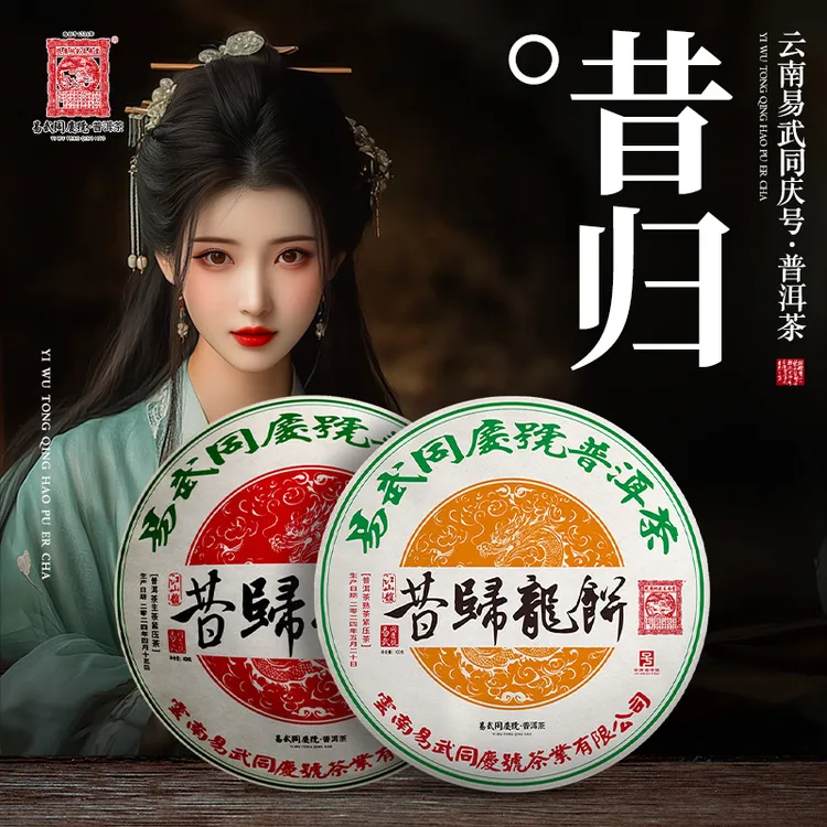 2024年普洱茶昔归·江山韵·青龙生熟饼套装