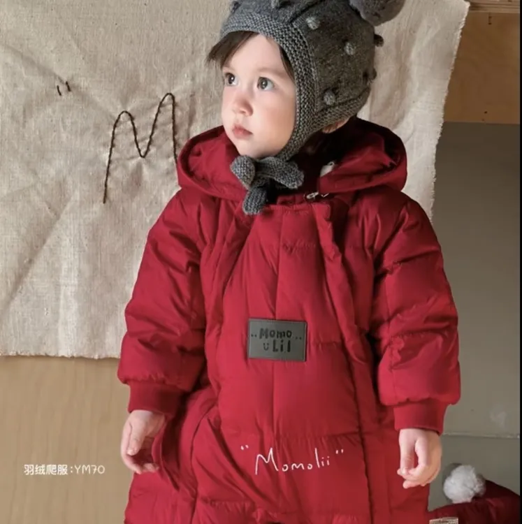 连体ol加厚冬装连帽长袖婴童极简风长爬连体衣婴儿宝宝秋冬新生儿