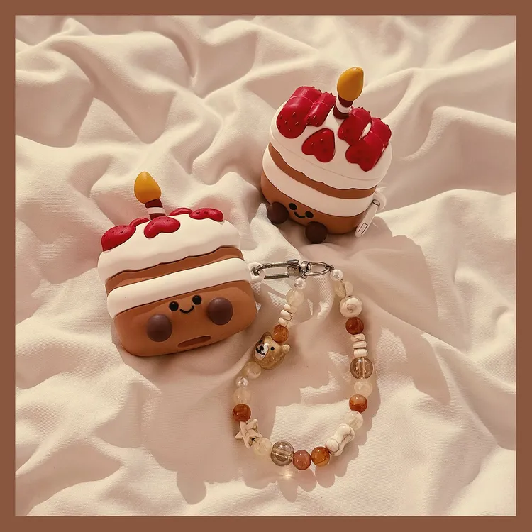 卡通jelly草莓蛋糕AirPodsPro1/2苹果4代/3代硅胶无线蓝牙耳机套