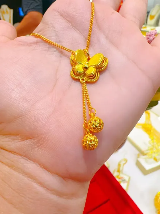 合金项链 0.16g  蝴蝶项链 سېھران مىس قاپىلىما ئالتۇنلىرى 