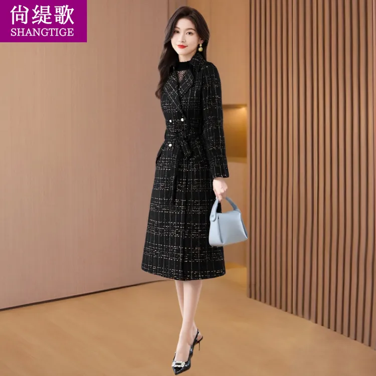 【尚缇歌】小香风衣外套连衣裙女秋季爆款端庄高级感今年流行两件套