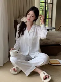 2025睡衣女春秋季甜美居家服气质舒适款长袖设计师款休闲套装