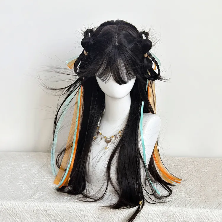 【月落垂云】七月假发女高层次长直发古风汉服cos 小师妹假发全头套