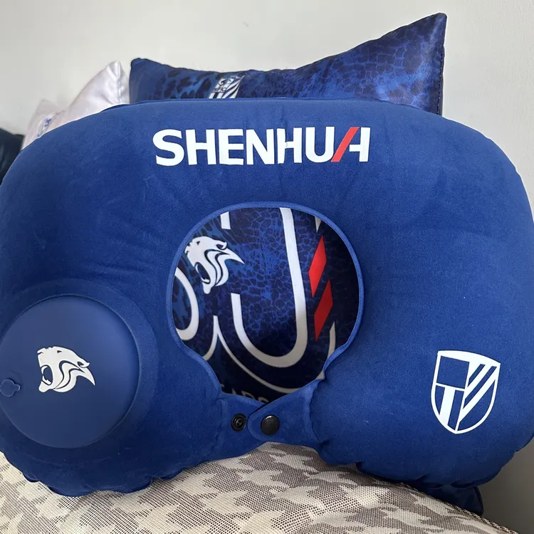 申花球迷周边 充气U型枕 按压自动充气 收起尺寸11*13 方便携带