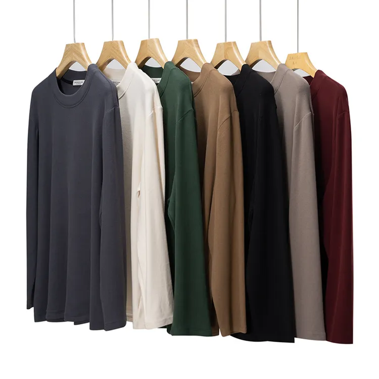 【双面德绒】大码男装加厚加绒纯色百搭圆领恒温保暖冬季男士打底衫