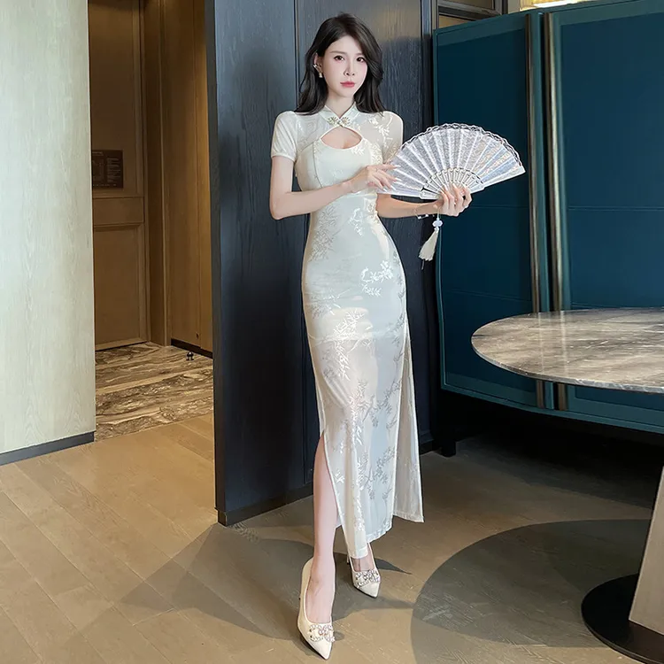 气质改良旗袍年轻款优雅复古性感修身显瘦收腰开叉包臀连衣裙高级