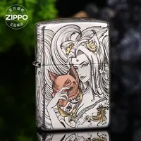 ZIPPO/之宝打火机原装正品 s925银 镶嵌浮雕狐姬 防风礼物DYJ1