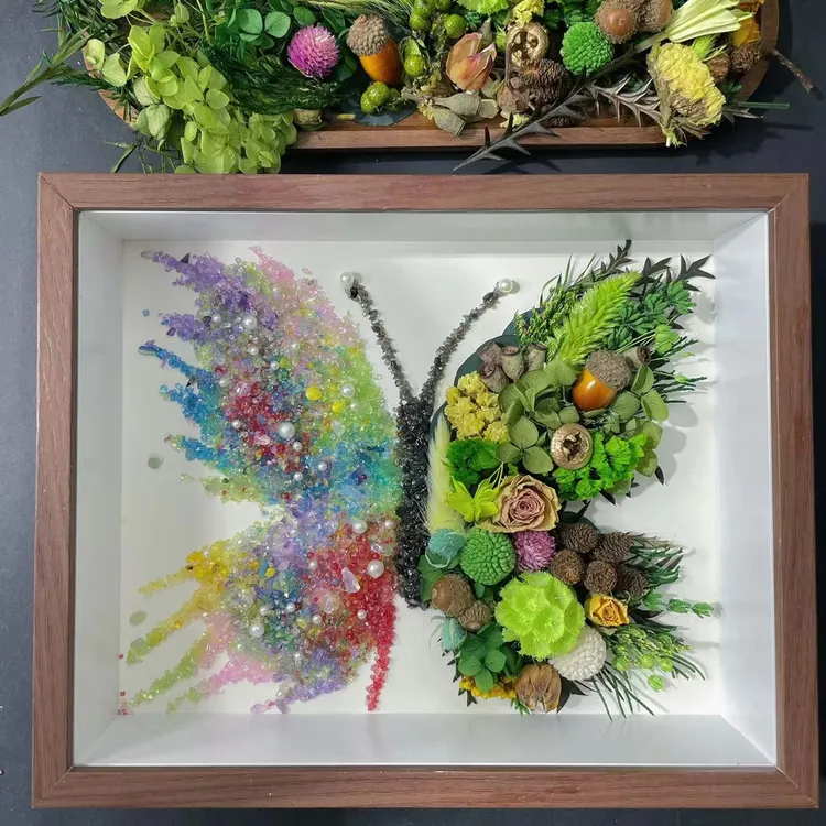 情人节快乐礼物蝴蝶材料包永生花干花情人节diy手工礼物