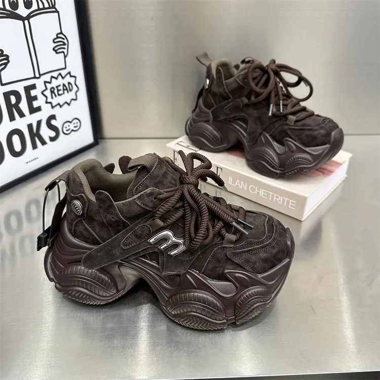 女款休闲百搭厚底网红时尚复古韩版秋季系带新款高定舒适潮流潮鞋