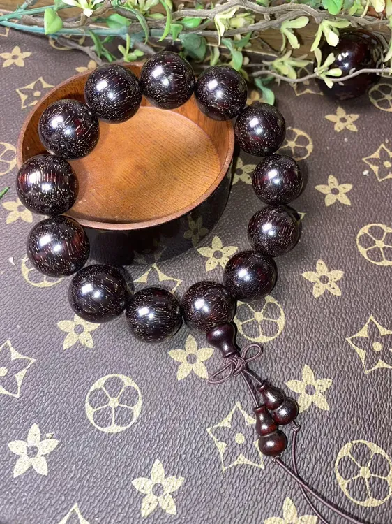 【正品保证】金星紫檀手串佛珠高密精工紫檀念珠满金星道家文玩手串