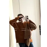 【阿乐家】大码微胖“腊肠小狗”韩系慵懒风软糯加厚狗狗刺绣毛衣