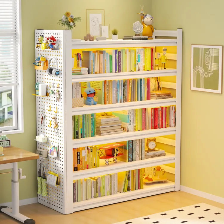 【低价冲量】家用钢制书架落地储物架书柜多层收纳架客厅一体置物架