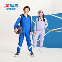 特步儿童春季新款梭织长袖套装大童时尚宽松两件套6761269C9022