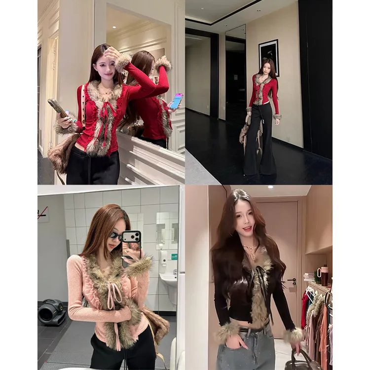 【名门盛宴】法式氛围感纯欲风性感温柔修身打底上衣女