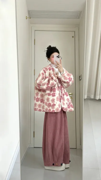 2025新款秋季韩系温柔甜美风粉色外套上衣百搭休闲裤两件套装显瘦