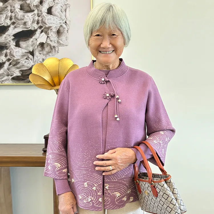 妈妈装秋装女外套针织衫中式国风两件套奶奶装洋气新款老太太衣服