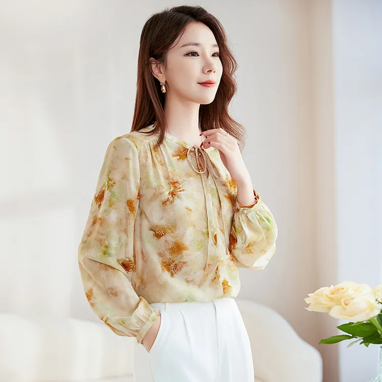 2025夏季新款100%桑蚕丝真丝气质轻奢女士小衫12599628