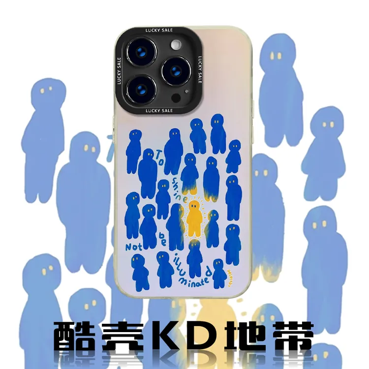 发光小人-极光镭射IMD创意爆款适用苹果华为OPPOVIVO小米手机壳LS