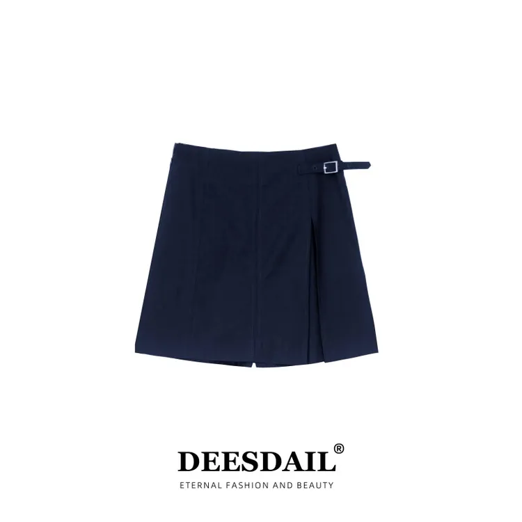 【305】DEESDAIL藏青色一片式裙裤百搭显瘦时尚短裤知性风K087