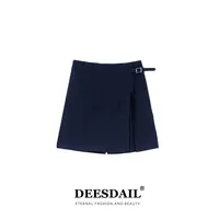 【305】DEESDAIL藏青色一片式裙裤百搭显瘦时尚短裤知性风K087直播