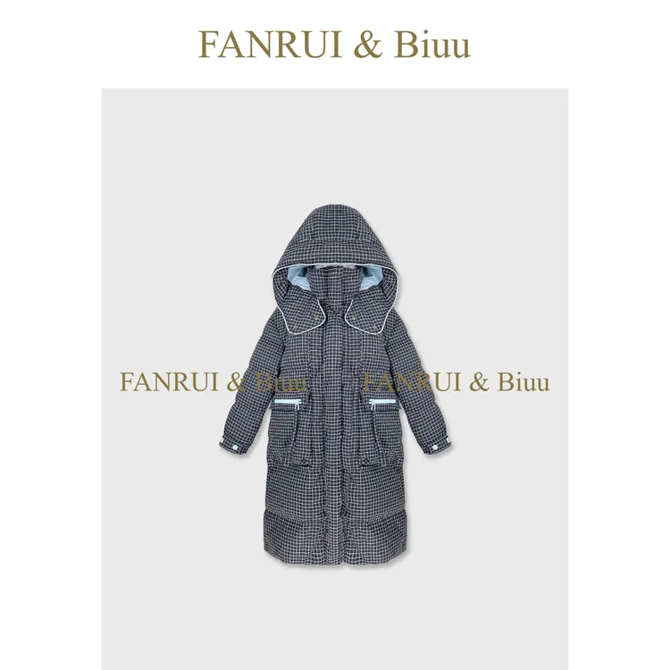 FANRUI/泛芮 「​冬格慢帧」格纹小众设计感长款安心绒羽绒服B19267